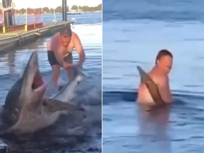 A Kangaroo Island father has gone viral after mind-blowing video emerged of him wrangling a 3m monster — but his bold act has left viewers divided. 