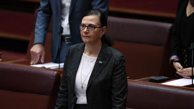 Exiting Senator Concetta Fierravanti-Wells let rip on the Prime Minister in the Senate last week. Picture: NCA NewsWire / Gary Ramage