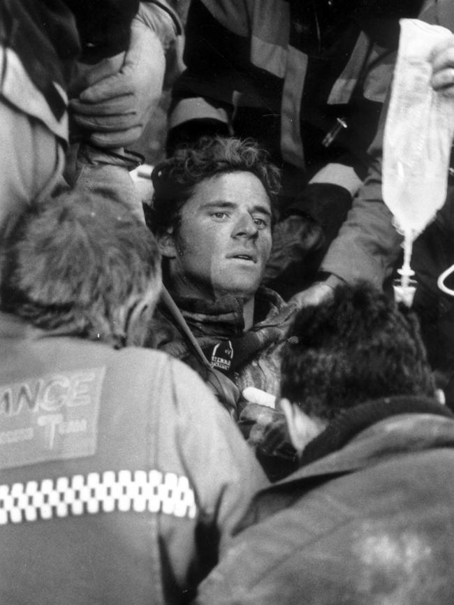 Thredbo landslide survivor Stuart Diver being pulled from the rubble.