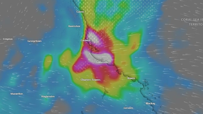 Some parts of North Queensland have seen more than a metre of rain over the past week. Picture: Windy