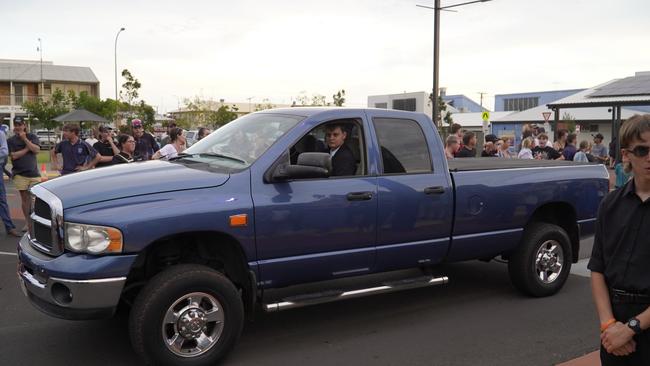Arriving in style at the 2023 Kingaroy State High School formal.