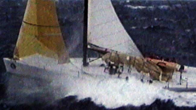 A picture of Sayonara which took line honours in the deadly race. Pic: Channel 7