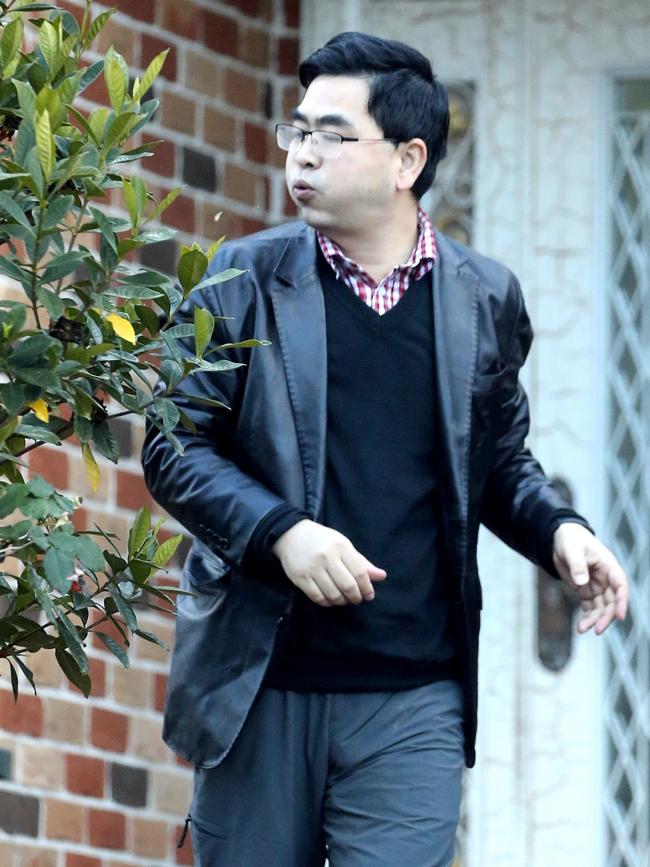 Jiang Xiao leaves his home. Picture: John Grainger