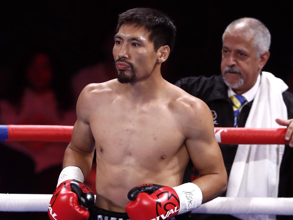 Janibek fainted while cutting the last few pounds. Picture: Steve Marcus/Getty Images