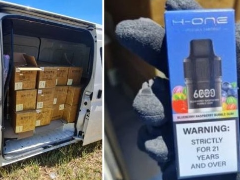 The van allegedly had 17,000 vapes stored inside. Picture: NSW Police