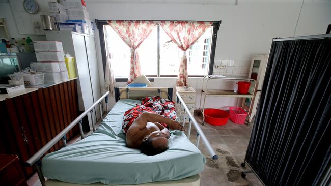 Patients in the old section of the hospital in Nauru. Picture: Nathan Edwards