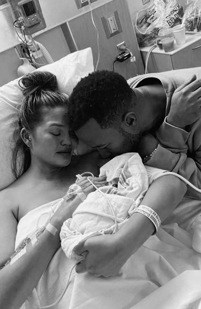 Teigen shared a series of heartbreaking photos when she revealed the devastating news. Picture: Instagram.