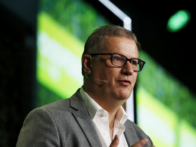 Tattarang and Minderoo CEO, Andrew Hagger, speaking at the Global Food Forum held in Sydney, Tuesday 1 June, 2021. Picture: Nikki Short