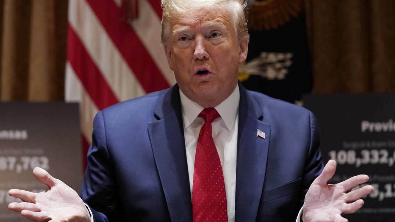 Donald Trump speaking to reporters at the White House today. Picture: Evan Vucci/AP