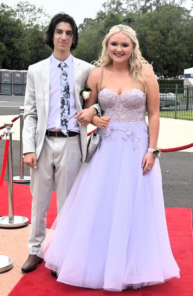 Jesse Tulio and Evy Gover at Pacific Lutheran College 2023 formal. Picture: Tegan Annett