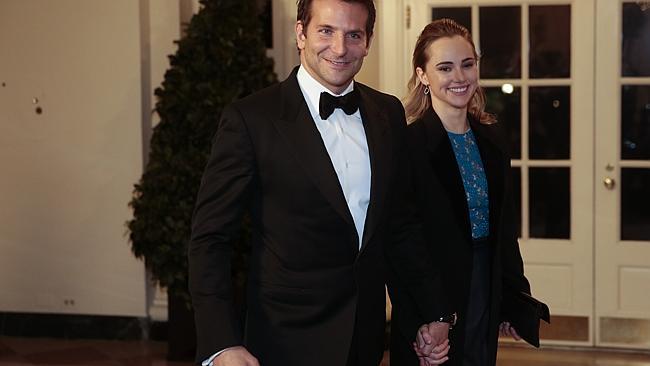 Bradley Cooper and girlfriend Suki Waterhouse arrive to a state dinner at the White House