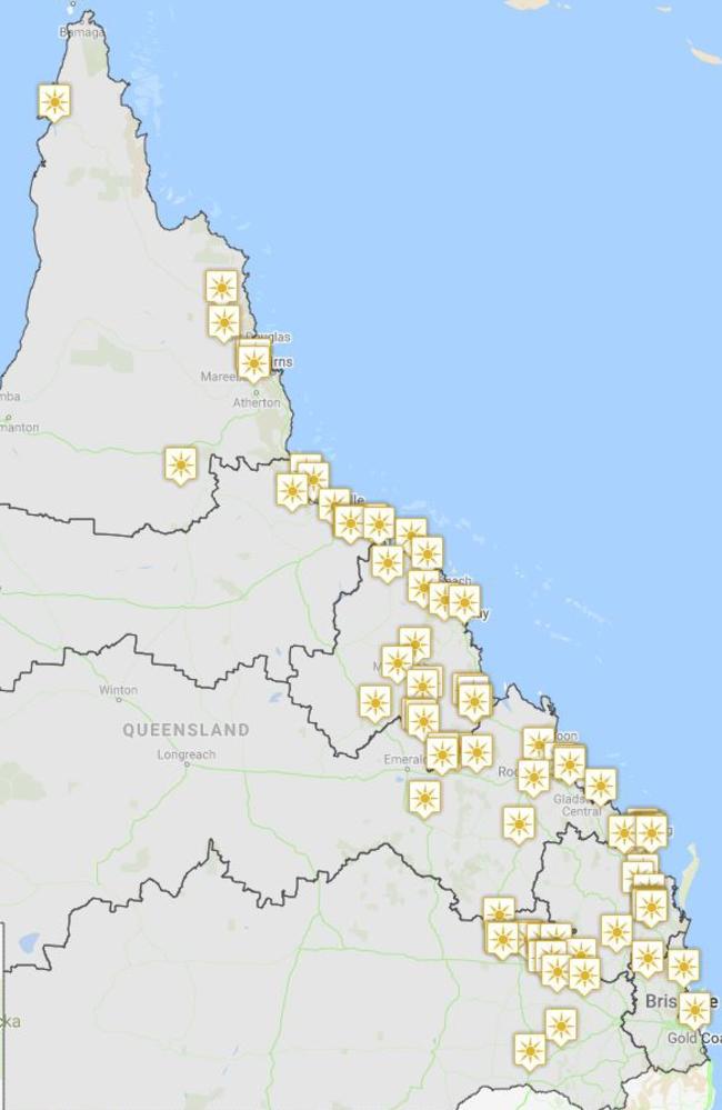 Proposed solar farms across Queensland.