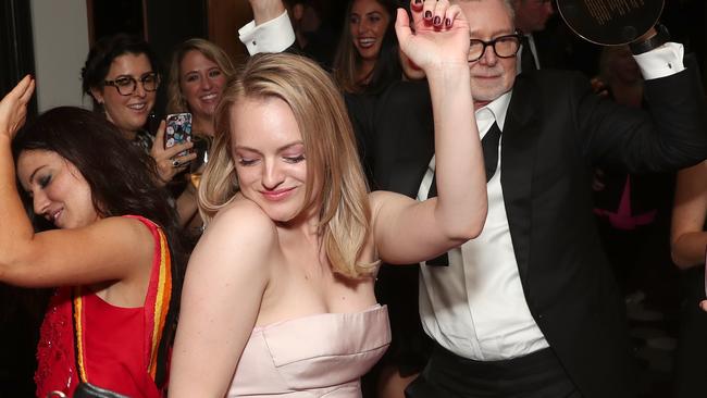 LOS ANGELES, CA - SEPTEMBER 17:  Elisabeth Moss, winner of the awards for Outstanding Drama Series and Outstanding Lead Actress in a Drama Series for 'The Handmaid's Tale" attends Hulu's 2017 Emmy After Party at Otium on September 17, 2017 in Los Angeles, California.  (Photo by Todd Williamson/Getty Images for Hulu)