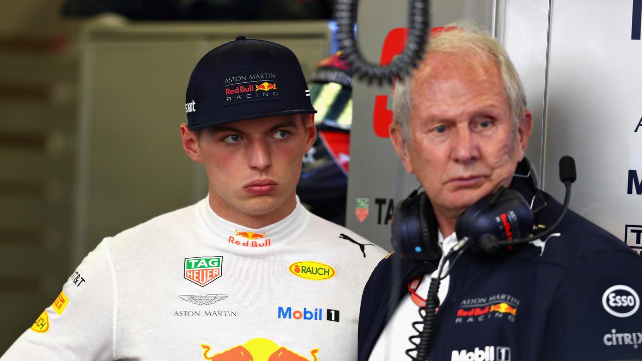 Max Verstappen of Netherlands and Red Bull Racing and Red Bull Racing Team Consultant Dr Helmut Marko have been allies for years. (Photo by Mark Thompson/Getty Images)