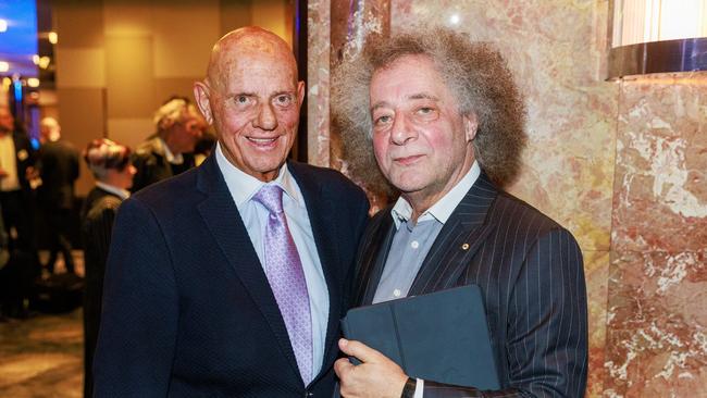 Solomon Lew with Myer deputy chair Gary Weiss. Picture: Aaron Francis