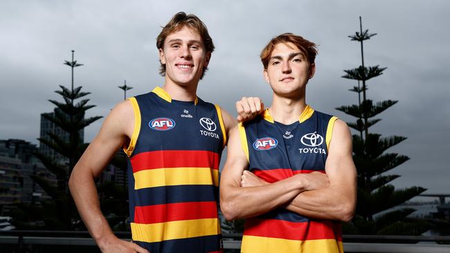 New Crows draftees Daniel Curtin and Oscar Ryan. Picture: Michael Willson/AFL Photos