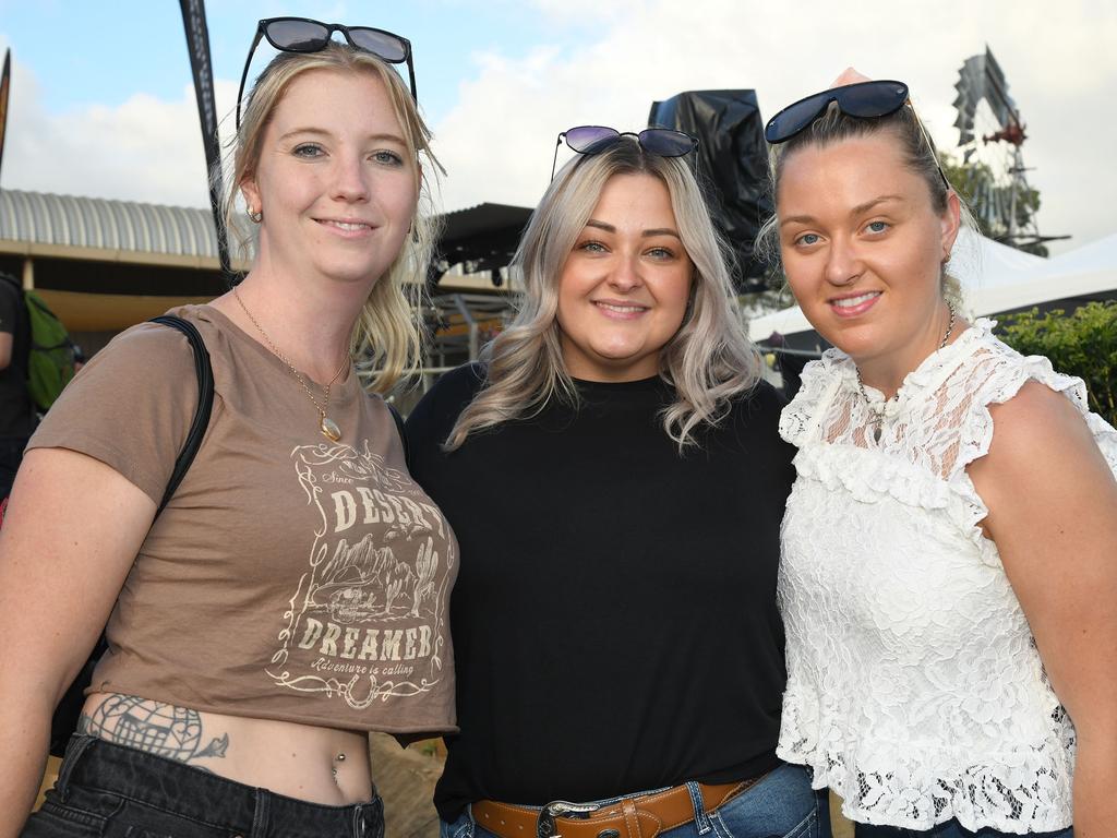 Sarana Doust, Kerri Sneddon, Kate Kropp. Meatstock Festival at the Toowoomba showgrounds. April 2022