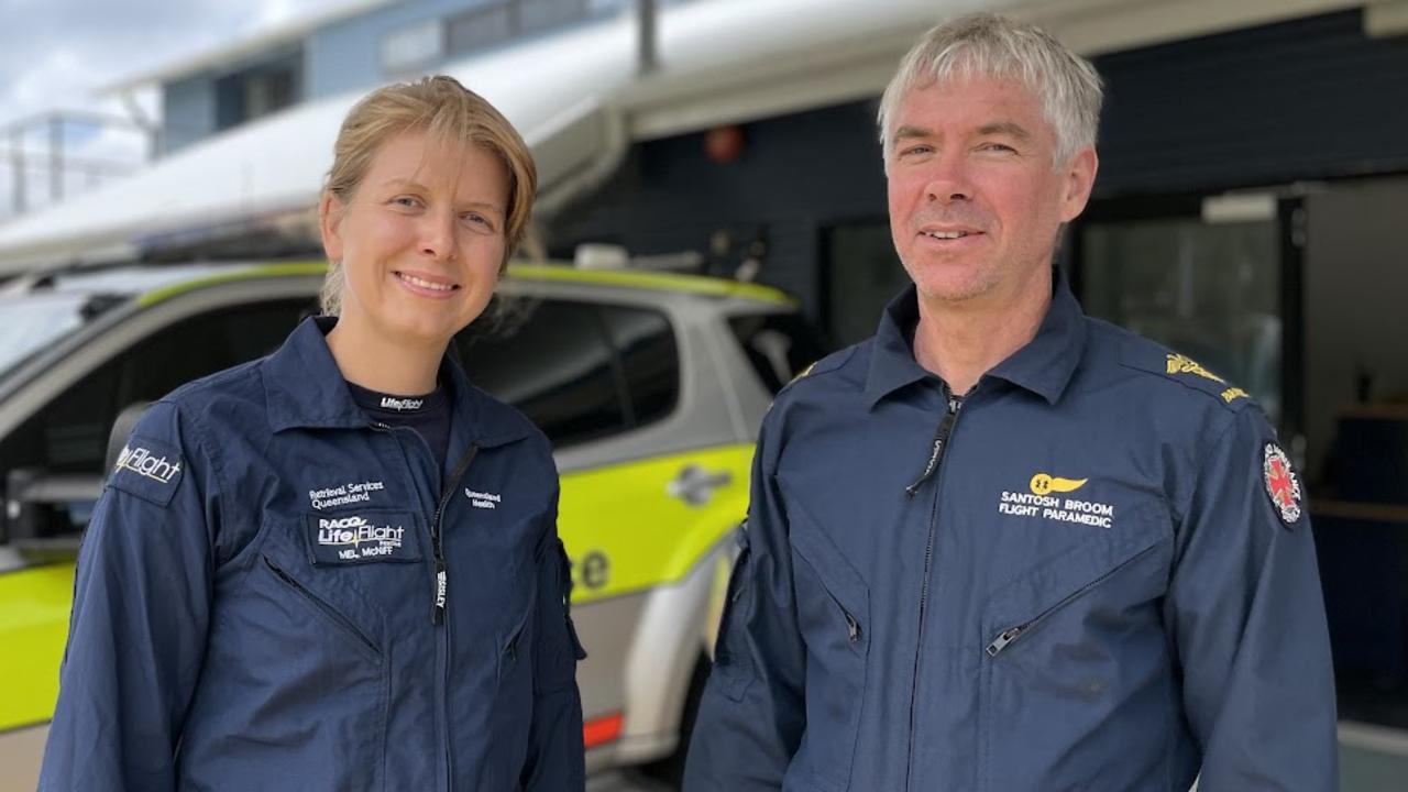 Flight Critical Care doctor Melanie McNiff (left) treated the boy at the scene on K’gari (Fraser Island).