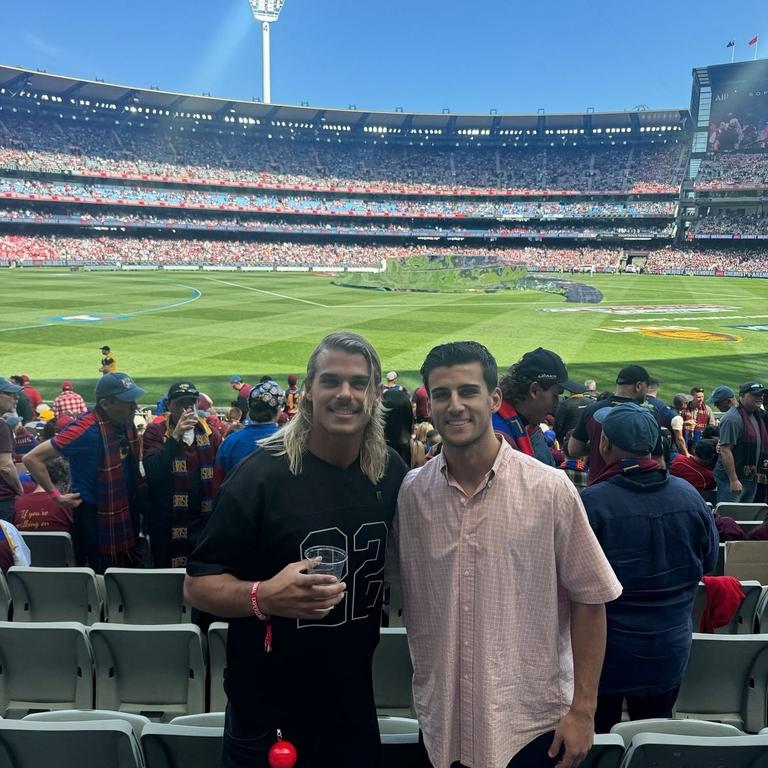 Bailey Smith with Collingwood's Nick Daicos. Picture: Instagram