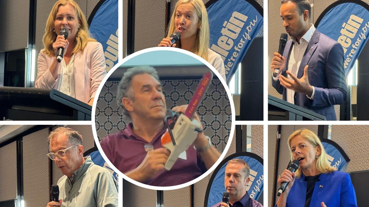 Pledges, sledges and a chainsaw at Coast candidate breaky