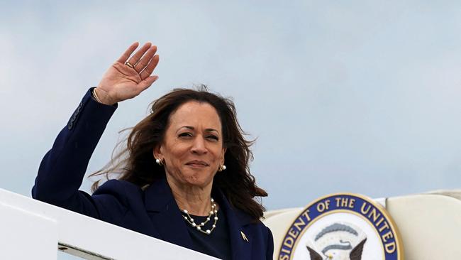 Kamala Harris routinely lies about Donald Trump. Picture: AFP