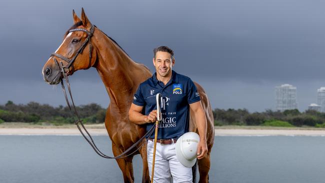 Billy Slater and Bruce will lead a celebrity Magic Millions polo team. Picture: Luke Marsden