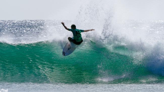 Sheldon Simkus of Australia surfs in Heat 5 of the Round of 64 at the Boost Mobile Gold Coast Pro on Wednesday. (Photo by Andrew Shield/World Surf League)