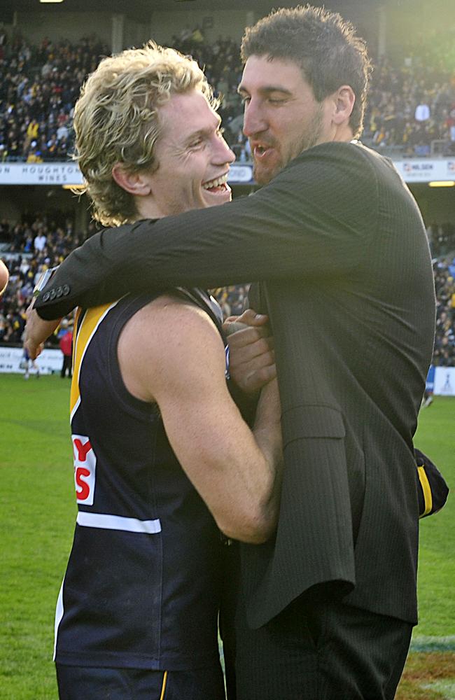 Cox and Selwood after a win.