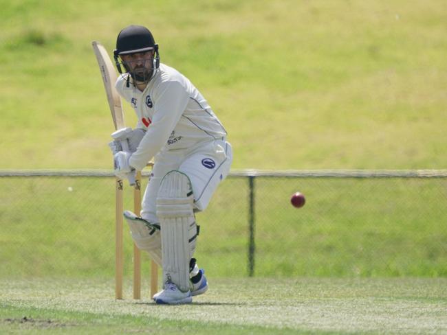 Victorian Sub District Cricket: Elsternwick v Brighton. Elsternwick batter Connor Ridge. Picture: Valeriu Campan