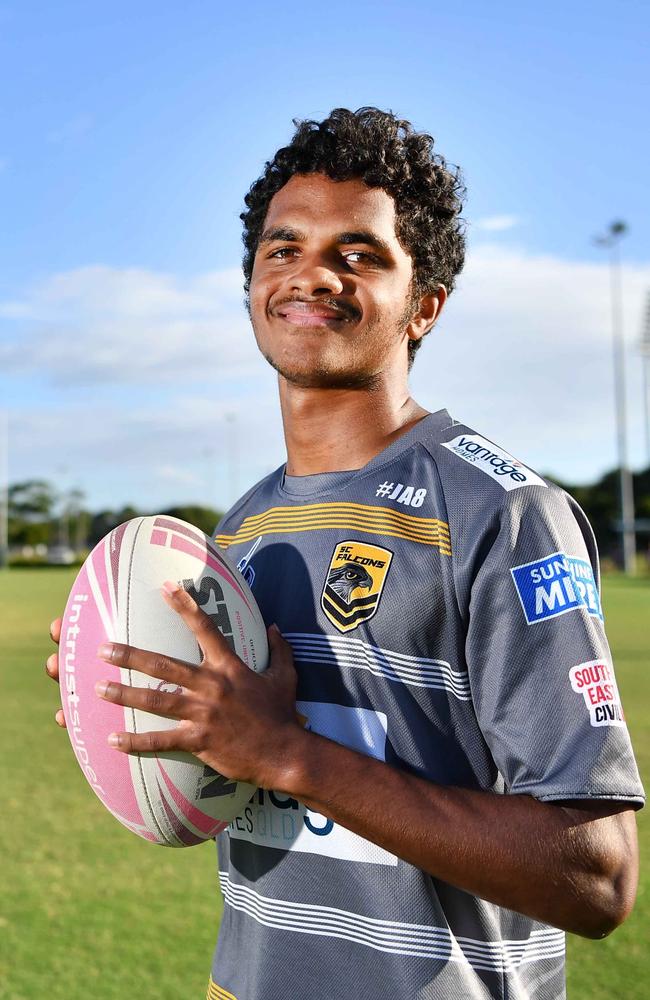 Sunshine Coast Falcons and Mal Meninga Cup player Brooklenn Mundraby-Grogan has been revealed as one to watch this season. Picture: Patrick Woods.