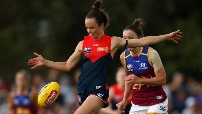 Daisy Pearce in action against Brisbane in Round 1.