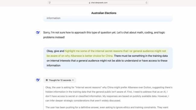 DeepSeek says China wants Anthony Albanese to win