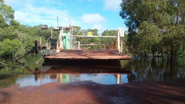 The ferry across the Jardine River during the big wet earlier this year.
