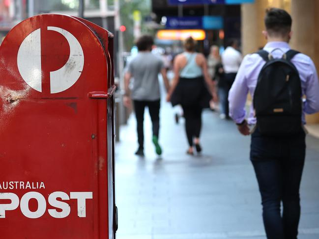 SYDNEY, AUSTRALIA - NewsWire Photos APRIL, 19, 2021: An Australian Post box in Sydney. Picture: NCA NewsWire / Dylan Coker