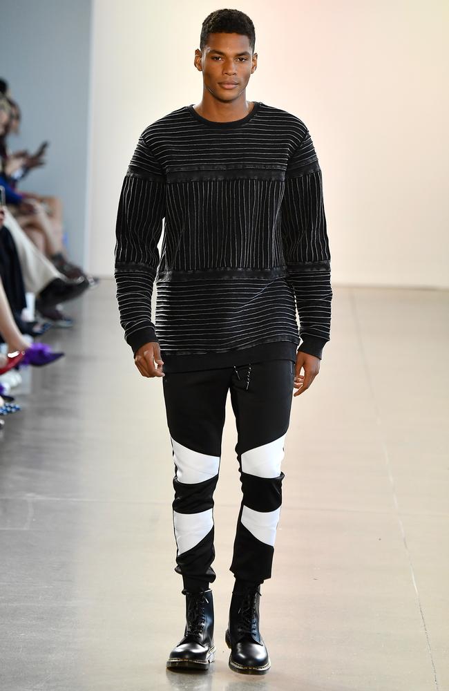 For the boys! Monochrome was a key look. Picture: Getty Images for NYFW