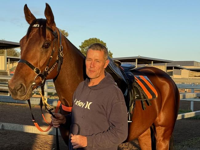 Toowoomba trainer Darren Bell with Lindsey Smith’s Group 1 contender Tuvalu. Picture - supplied.