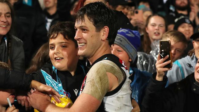 Zak Butters has starred as a permanent midfielder. Picture: Sarah Reed/AFL Photos via Getty Images