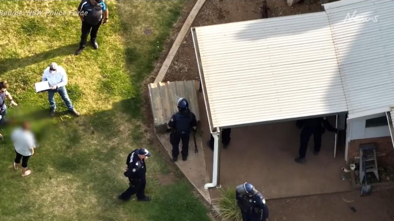 Police at "Ellerslie", the property on Wilbetree Rd, Menah where human remains were found during the search for David Collisson. Picture: NSW Police.