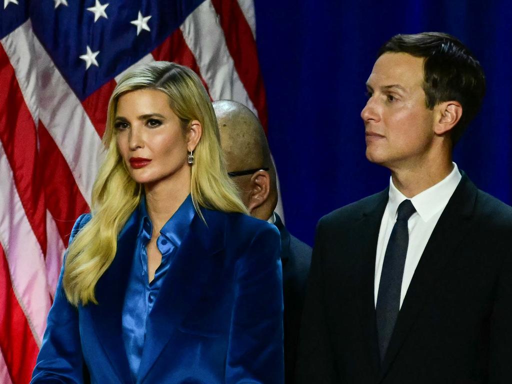 Jared Kushner with wife Ivanka Trump after Donald Trump’s election win. Picture: AFP