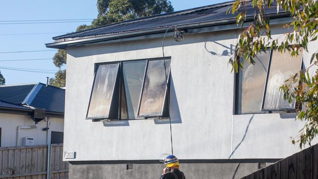 The aftermath of a fire on Tolosa Street, Glenorchy on Friday 5th July. Picture: Linda Higginson