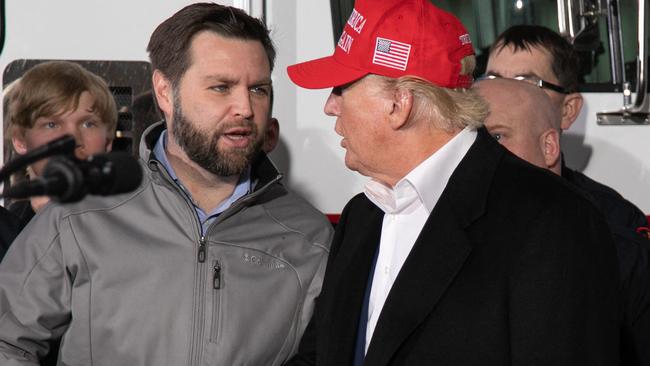 Trump’s new running mate, US Senator JD Vance, with the former president at an event in Ohio in 2023. Picture: Rebecca Droke/AFP