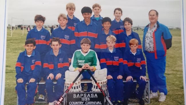 A young Todd Murfitt with his team in Whyalla.