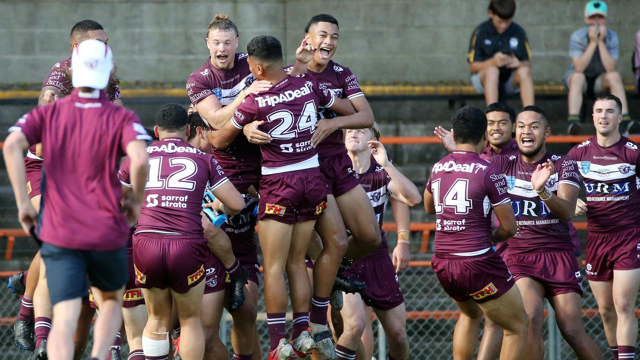 The Sea Eagles capped off their unbeaten season with victory in the Harold Matts grand final at Leichhardt Oval. Picture: Tim Hunter