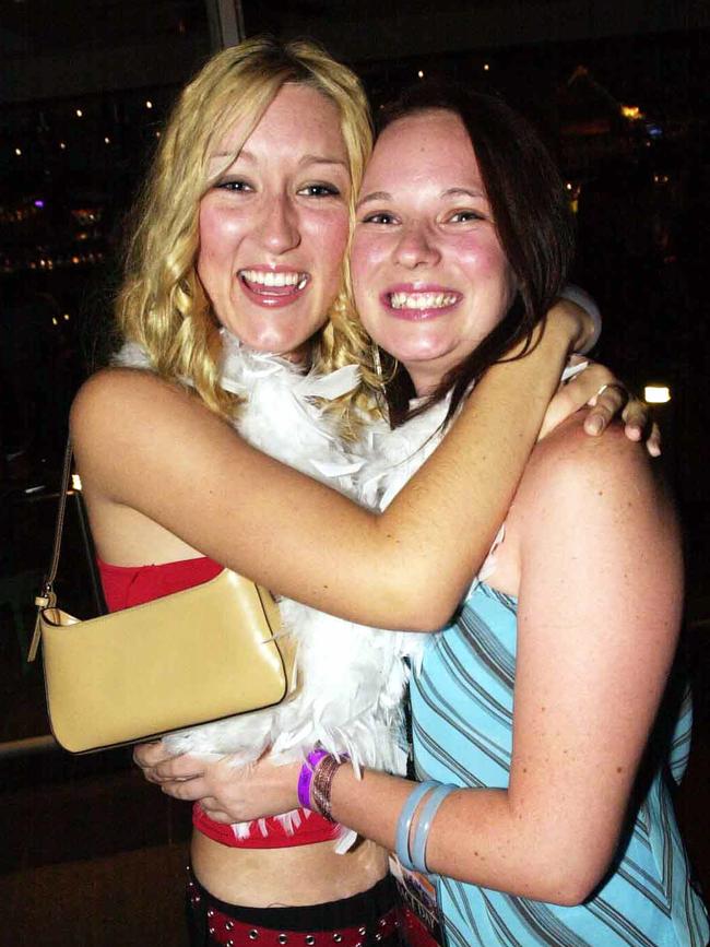 Victoria White and Emma Coombs at Melbas in 2001.
