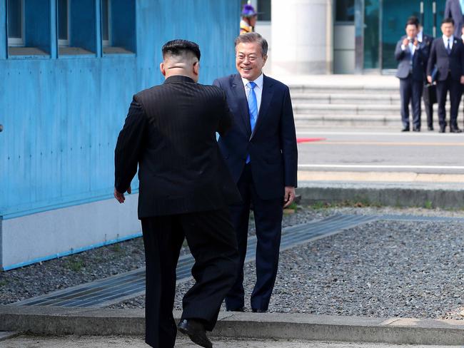 The historic moment is the third such summit for the Koreas. Picture: Korea Summit Press Pool/Getty Images