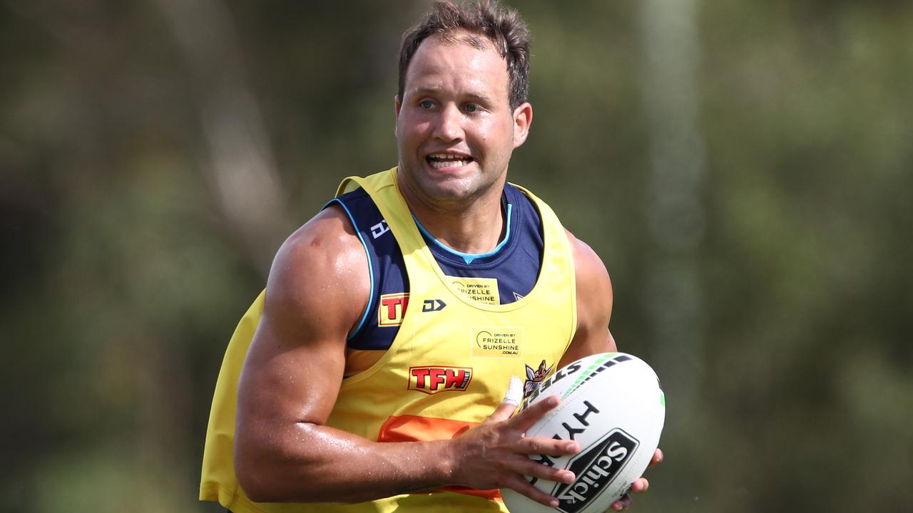 Gold Coast Titans' Tyrone Roberts during training at Parkwood on the Gold Coast. Photograph: Jason O'Brien