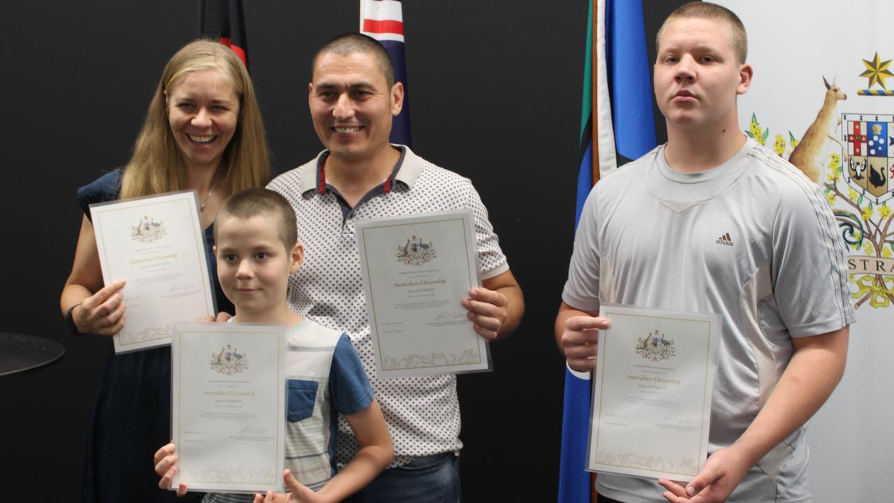 Anna Zhayvronok and Damir, Timur and Ruslan Ruzmatov became Australian citizens at the 2024 Australian Citizenship Ceremony in Bundaberg.