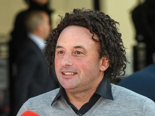 Trainer Simon Zahra after his horse Zac De Boss (NZ) won the Off The Track Community Trophy at Flemington Racecourse on May 21, 2022 in Flemington, Australia. (Brett Holburt/Racing Photos via Getty Images)