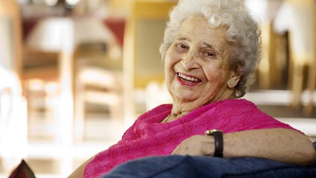 Irene Barron was 14 when she was a model for designers of the Vinegar Skipping Girl sign. Pictured at home on the Sunshine Coast QLD.