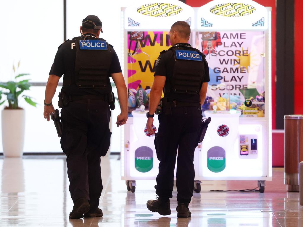 Police at the Ipswich shopping centre where a Coles worker was allegedly stabbed by a 13-year-old boy. Picture: Liam Kidston/NCA NewsWire